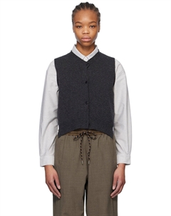 Жилет из серой шерсти и кашемира Cordera