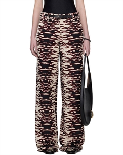 Широкие брюки из жаккарда черного и красного цветов Tory burch