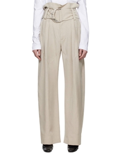 Брюки цвета таупа с D-образным ремешком на талии Jw anderson