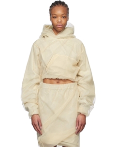 Бежевый многослойный укороченный худи We11done