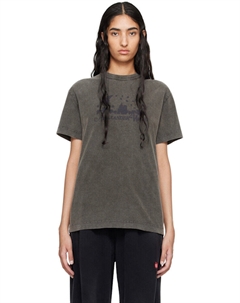 Серая футболка с потертостями Skyline Alexander wang