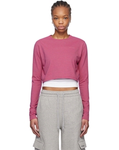 Укороченная футболка в розовую полоску We11done