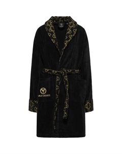 Халат Raffaele с изысканными деталями, черный Carlo colucci