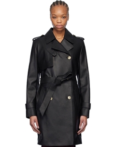 Черное кожаное пальто Mely Mackage