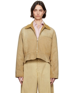 Бежевая рабочая куртка с закругленным подолом Jw anderson