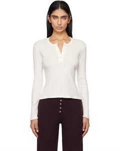 Белая кофта-хенли с длинным рукавом Leset