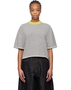 Футболка из хлопка в черно-белую полоску Cordera