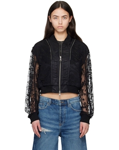 Черная многослойная кружевная куртка-бомбер с логотипом Andersson bell