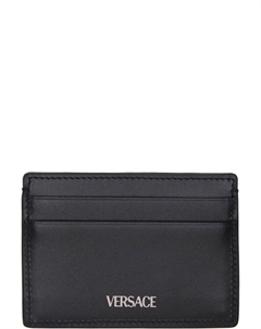 Визитница из черного жаккарда Barocco Versace