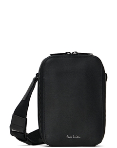 Черная сумка для перелетов из тисненой соломенной кожи Paul smith