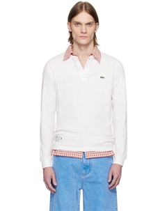 Белая вафельная кофта-хенли Lacoste