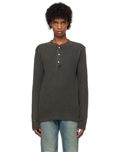 Черная вафельная кофта-хенли Rrl