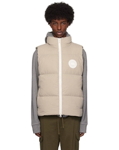 Жилет бежево-белого цвета с этикеткой Lawrence Down Canada goose