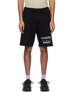 Черные шорты с гоночным принтом Hugo