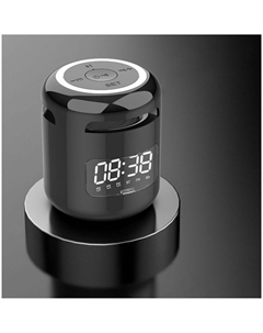 Часы - будильник электронные настольные: колонка, bluetooth, tf-карта, 7.6 х 8.8 см, usb Nobrand