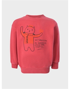 Свитшот, принт кот и надписи Weekend house kids.