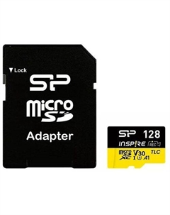 Карта памяти microSDXC UHS-I U3 Elite 128 ГБ, 170 МБ/с, Class 10, SP128GBSTXLV3V1NSP, 1 шт., с адаптером Silicon power