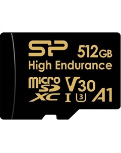 Карта памяти microSDXC UHS-I U3 Superior 512 ГБ, 100 МБ/с, Class 10, SP512GBSTXDV3V1H, 1 шт., с адаптером Silicon power
