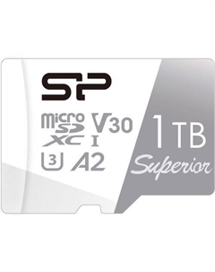 Карта памяти microSDXC UHS-I U3 Superior 1024 ГБ, 100 МБ/с, Class 10, SP001TBSTXDA2V20, 1 шт., без адаптера Silicon power