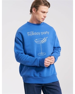 Утепленный свитшот оверсайз с принтом и начесом Твое