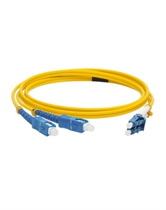 Патч-корд оптический, LC/UPC-SC/UPC, одномодовый, 9/125, OS2, двойной, 3 м, PVC, желтый (-2LC-2SC/SU-3.0) Twt