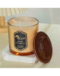 Ароматическая свеча Cedar Patchouli с керамической крышкой Янтарь 680 Arya home collection