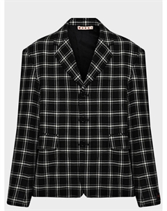Пиджак в клетку на пуговицах, черный Marni
