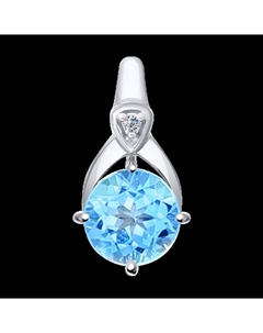 Подвеска из серебра с топазом и фианитом Sokolov