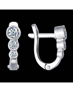 Серьги из серебра с фианитами Sokolov