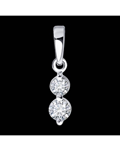 Подвеска из белого золота с бриллиантами выращенными Sokolov