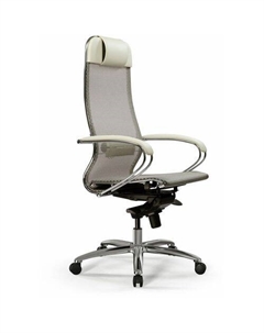 Кресло S-1.04 Infinity Easy Clean, на колесиках, сетка, молочный/молочный Метта