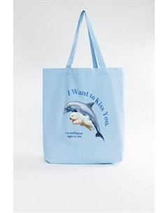 Сумка-шоппер на плечо хлопковая с принтом Befree