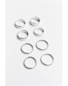 Набор колец гладких серебристых (8 штук) Befree