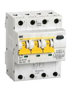 Автомат дифференциальный Karat 16А 3P+N тип A 30 мА 6 кА (MAD22-6-016-C-30) Iek