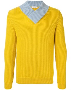 Namacheko свитер с контрастным v образным вырезом s желтый Namacheko