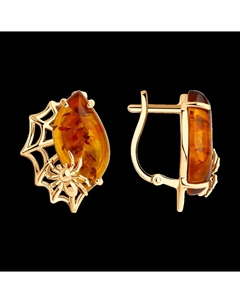 Серьги из золота с янтарём Sokolov