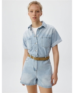 Джинсовый комбинезон с эффектом стирки Sela