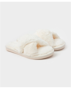 Тапочки домашние плюшевые бежевые Button blue