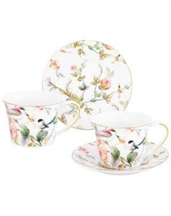 Набор чайный ELAN GALLERY Певчие птички, 4 пр, 270 мл, фарфор Меичжоу л1