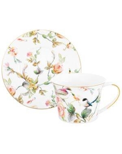 Набор чайный Elan Gallery Певчие птички, 12 предметов, фарфор Меичжоу л1