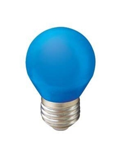 Лампа светодиодная LED color, 5 Вт, Е27, 220 В, синяя, шар Ecola