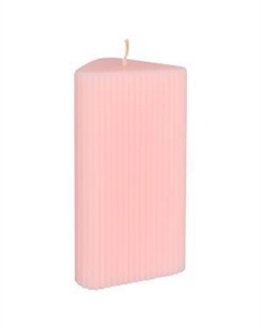 Свеча интерьерная Треугольник рифленный, 6х6х6 см, лег. розовый Антей кэнд