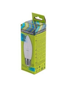 Лампа светодиодная ERGOLUX LED, 9Вт, E27, 4500K, 172-265В, свеча Litarc lig