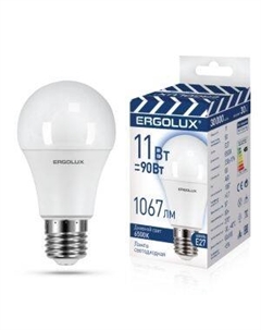 Лампа светодиодная ERGOLUX, E27, 11Вт, 6500К, груша Litarc li1