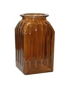 Ваза Ханна 1, 18.5 см, прямоугольная, стекло, коньяк Ninaglass