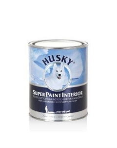 Краска интерьерная износостойкая Super Paint Interior для всех типов помещений, 0.9 л, база А, белоснежная Husky