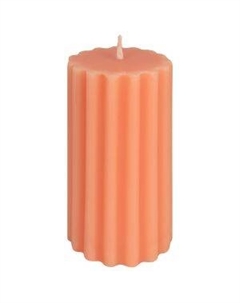 Свеча-столбик с большими гранями, 5х10 см, персик Антей кэнд