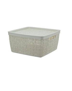 Коробка Idea Бязь с крышкой, 28 х 28 х 14 см, 8 л М-пластика