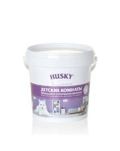 Краска для стен и потолков Детские комнаты, 0.9 л, база А, моющаяся акриловая Husky