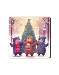 Подставка под горячее Новогодняя 13,5 х 13,5 см., дерево Пк подарки